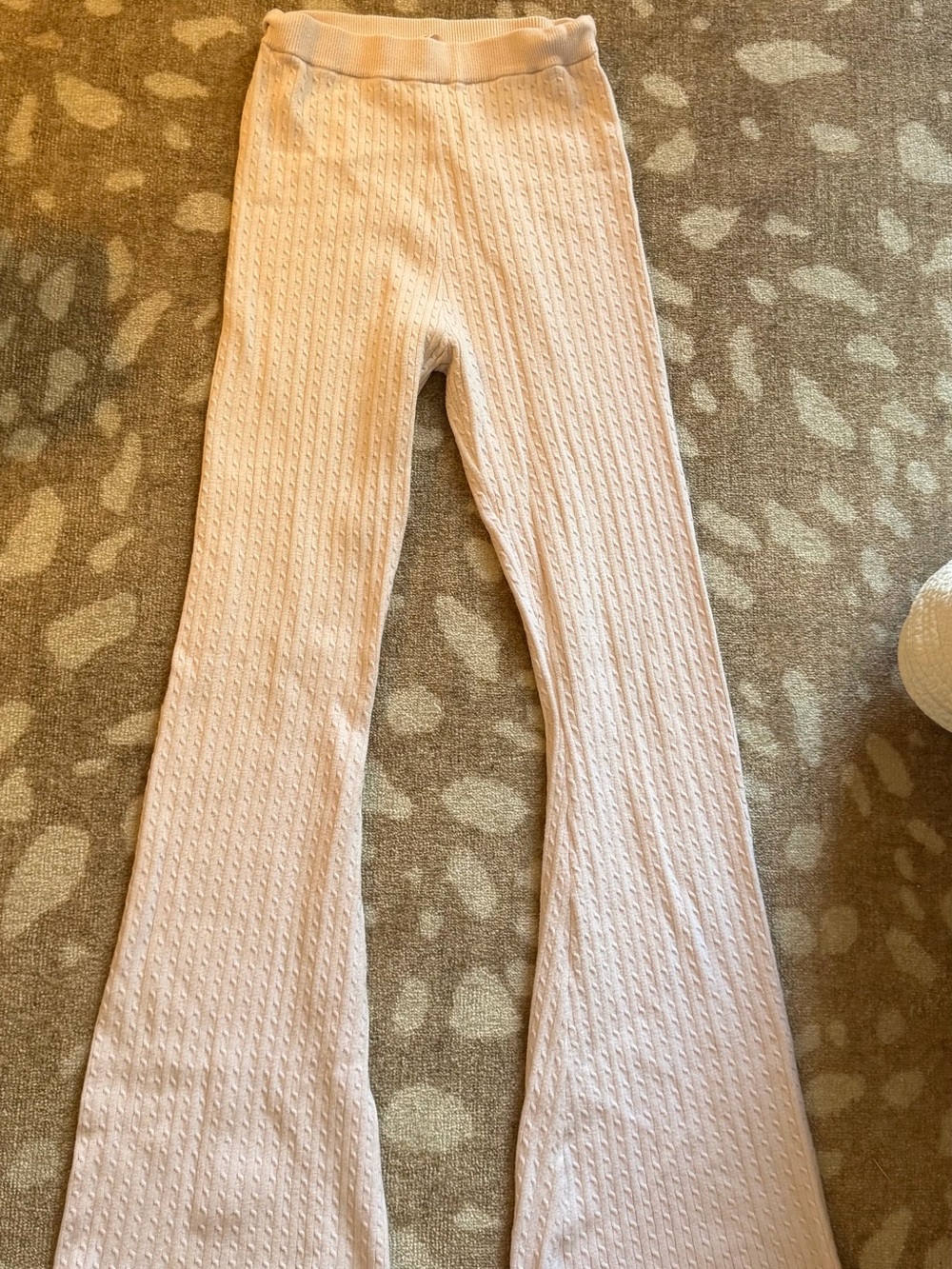 Victoria's Secret  Light Pink Knit Flare Leggings